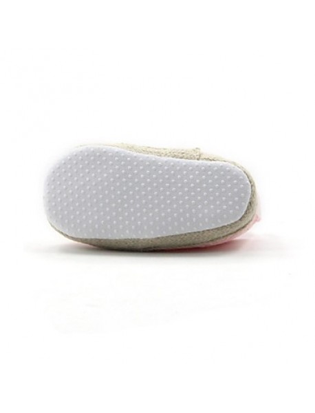 Girl's Flats Spring / Fall First Walkers Lace / Fabric / Wool Outdoor / Casual Flat Heel Flower / Slip-on Pink  