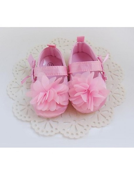 Girl's Flats Spring / Summer / Fall Crib Shoes Stretch Satin Casual / Party & Evening Flower / Magic Tape Pink / Purple / Red / White  