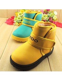 Boy's / Girl's Boots Winter Fashion Boots Leatherette Casual Flat Heel Blue / Yellow / Green / Orange  