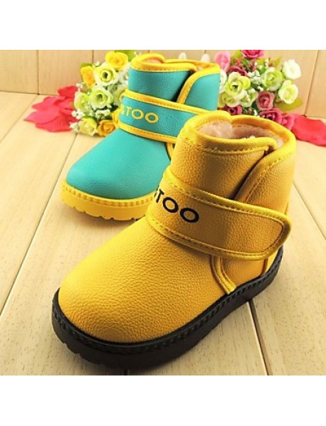 Boy's / Girl's Boots Winter Fashion Boots Leatherette Casual Flat Heel Blue / Yellow / Green / Orange  