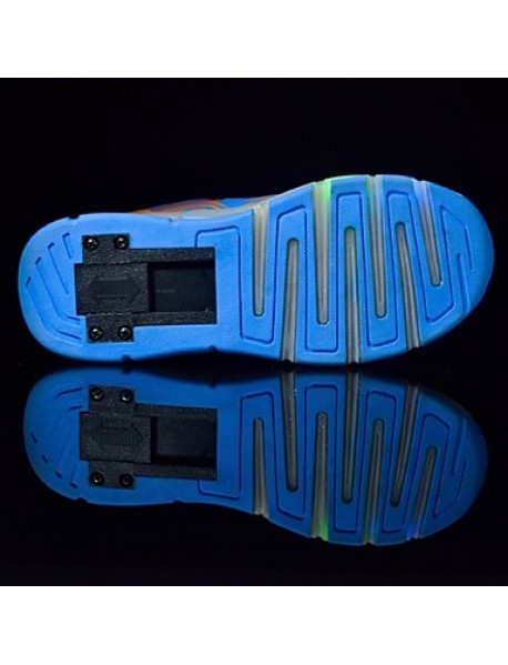 Unisex Kid Boy Girl LED Light Up Single Wheel Sneaker Athletic Shoes Sport Shoes Roller Shoes Dance Boot   