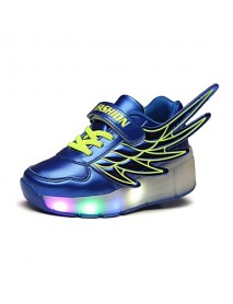 LED's Shoes Boy's Flats Summer Roller Skate Shoes PU Casual Flat Heel LED Black / Royal Blue / Fuchsia / Orange Others  