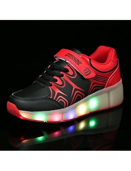 Unisex Kid Boy Girl LED Light Up Single Wheel Sneaker Athletic Shoes Sport Shoes Roller Shoes Dance Boot   