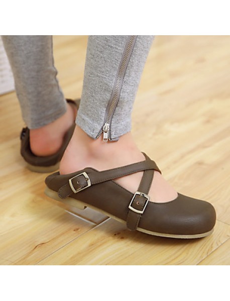 Women's Shoes Flat Heel Comfort / Round Toe Flats Dress / Casual Brown / Yellow / Khaki