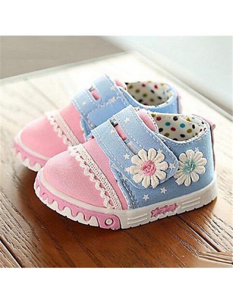 Girl's Sneakers Fall Comfort / Round Toe Canvas Casual Flat Heel Lace-up Pink Others  