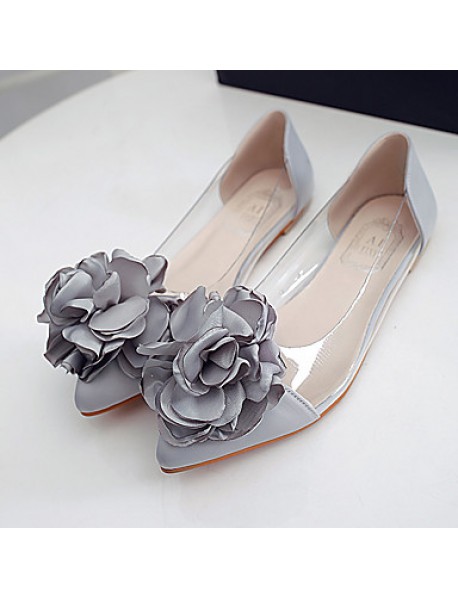 Women's Flats Spring / Fall Ballerina / Pointed Toe Leatherette Outdoor / Office & Career / Casual Flat Heel Applique