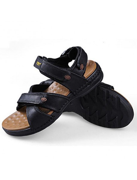 Men's Shoes Outdoor / Office & Career / Athletic / Dress / Casual Nappa Leather Sandals Black / Brown  