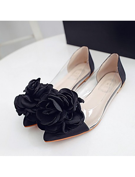 Women's Flats Spring / Fall Ballerina / Pointed Toe Leatherette Outdoor / Office & Career / Casual Flat Heel Applique