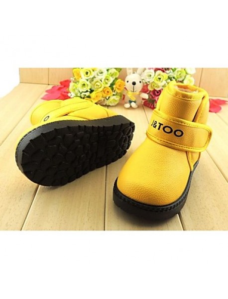 Boy's / Girl's Boots Winter Fashion Boots Leatherette Casual Flat Heel Blue / Yellow / Green / Orange  