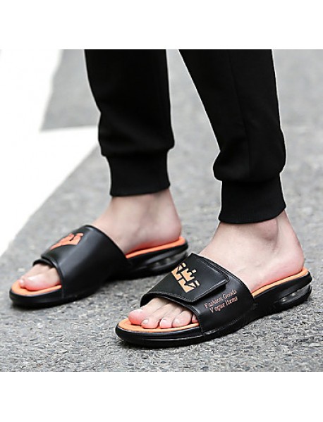 Men's Slippers Casual/Beach/Home Fashion Microfibre Leather Slip-on Shoes Slide Sandals 39-44  