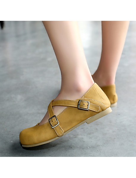 Women's Shoes Flat Heel Comfort / Round Toe Flats Dress / Casual Brown / Yellow / Khaki