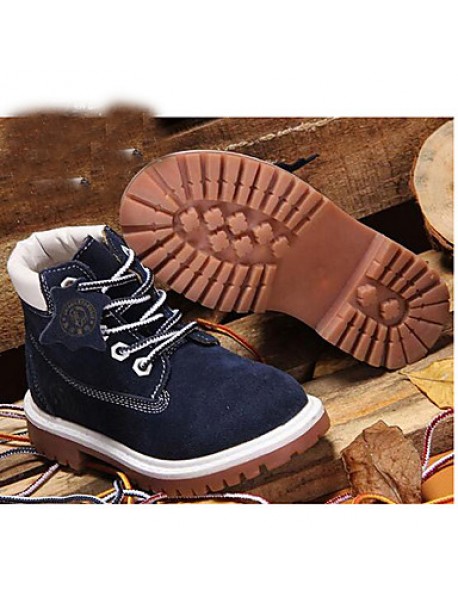 Boy's Boots Spring/Fall/Winter Combat Boots Nappa Leather Athletic / Casual Flat Heel Blue/Brown / Red Sneaker  