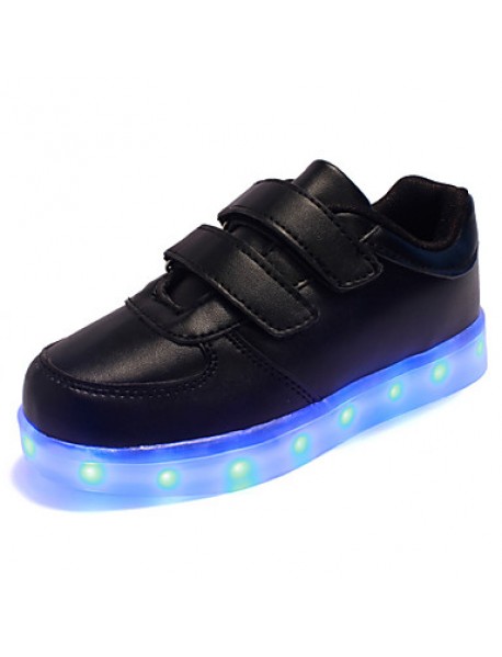 Unisex Kid Boy Girl Upgraded Patent Leather LED Light   Sport Shoes Flashing Sneakers USB Charge  