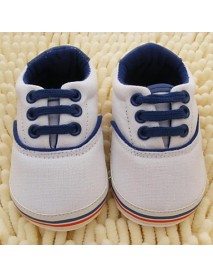 Boy's Flats Spring / Fall / Winter First Walkers / Crib Shoes Twill Outdoor Flat Heel Lace-up White  