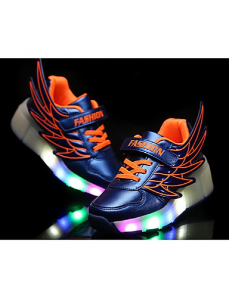 LED's Shoes Boy's Flats Summer Roller Skate Shoes PU Casual Flat Heel LED Black / Royal Blue / Fuchsia / Orange Others  