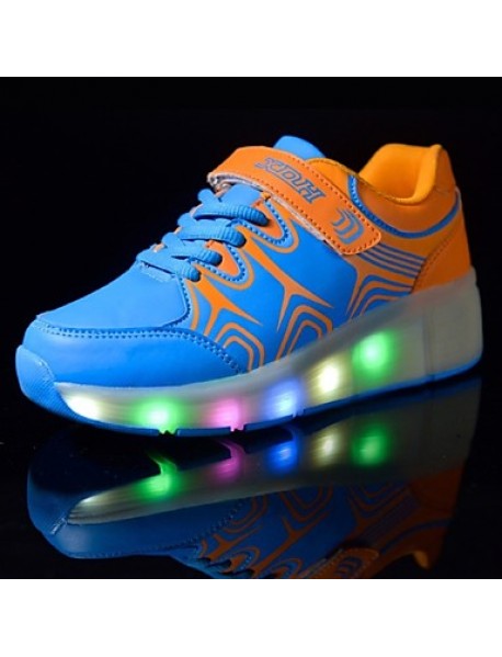 Unisex Kid Boy Girl LED Light Up Single Wheel Sneaker Athletic Shoes Sport Shoes Roller Shoes Dance Boot   