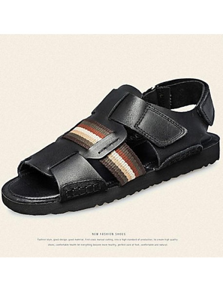 Men's Shoes Outdoor / Office & Career / Athletic / Dress /Casual Nappa Leather Sandals Big Size Black / Brown  