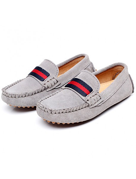 Boy's Boat Shoes Spring / Summer / Fall Moccasin Leather Outdoor / Casual / Athletic Flat Heel Braided Strap / Slip-on Black / Red / Gray  