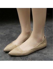 Women's Shoes Flat Heel Pointed Toe Flats Casual Silver/Gold