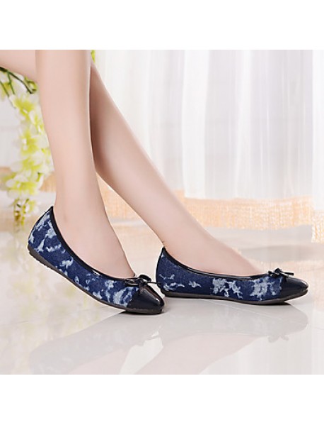 Women's Shoes Fabric / Leatherette Flat Heel Comfort / Round Toe / Closed Toe Loafers Casual Blue