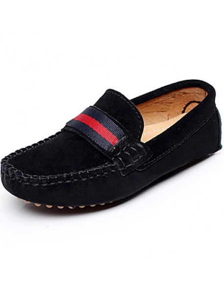 Boy's Boat Shoes Spring / Summer / Fall Moccasin Leather Outdoor / Casual / Athletic Flat Heel Braided Strap / Slip-on Black / Red / Gray  