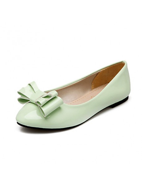 Women's Shoes Patent Leather Flat Heel Round Toe Flats Outdoor / Dress / Casual Black / Green / Pink / Beige