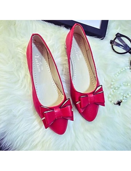 Women's Flat Heel Pointed Toe Fashion Pumps Bowknot Shoes