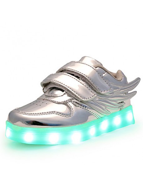 Boys' Shoes Wedding / Outdoor / Casual Patent Leather Fashion Sneakers Pink / Silver / Gold LED shoes  