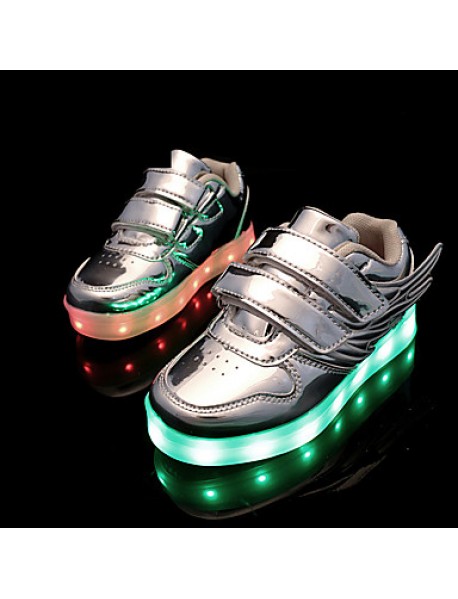 Boys' Shoes Wedding / Outdoor / Casual Patent Leather Fashion Sneakers Pink / Silver / Gold LED shoes  