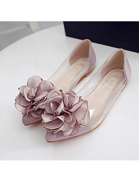 Women's Flats Spring / Fall Ballerina / Pointed Toe Leatherette Outdoor / Office & Career / Casual Flat Heel Applique