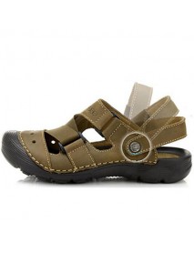 Men's Shoes Outdoor / Office & Career / Athletic / Dress / Casual Nappa Leather Sandals Khaki  