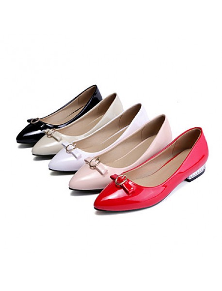 Women's Shoes Flat Heel Pointed Toe / Closed Toe Flats Party & Evening / Dress / Casual Black / Pink / Red / White