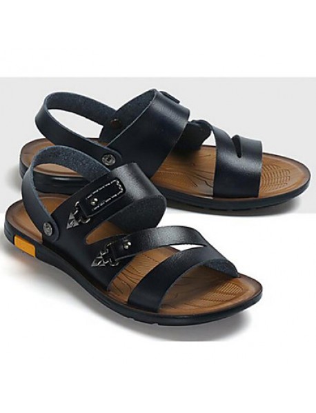 Men's Shoes Outdoor / Athletic / Casual Nappa Leather Sandals Black / Brown  