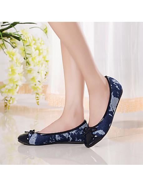 Women's Shoes Fabric / Leatherette Flat Heel Comfort / Round Toe / Closed Toe Loafers Casual Blue