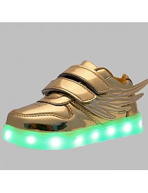 Boys' Shoes Wedding / Outdoor / Casual Patent Leather Fashion Sneakers Pink / Silver / Gold LED shoes  