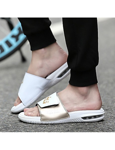 Men's Slippers Casual/Beach/Home Fashion Microfibre Leather Slip-on Shoes Slide Sandals 39-44  